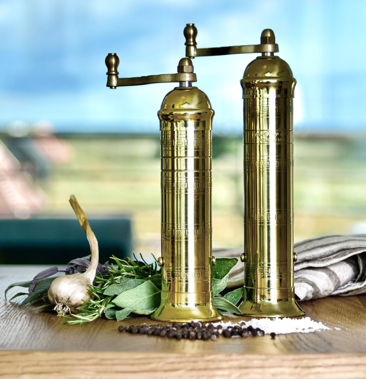 The Original 'Brass Mill'  8" Salt Grinder