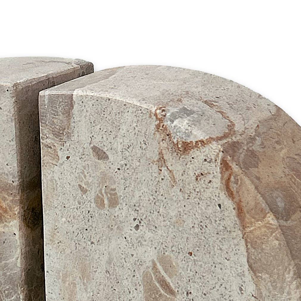 Caprie Beige Marble Bookends