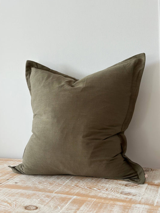 Orla Olive Flanged Edge Pillow