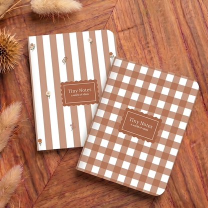Terracota Gingham & Stripes S/2 Pocket notebook