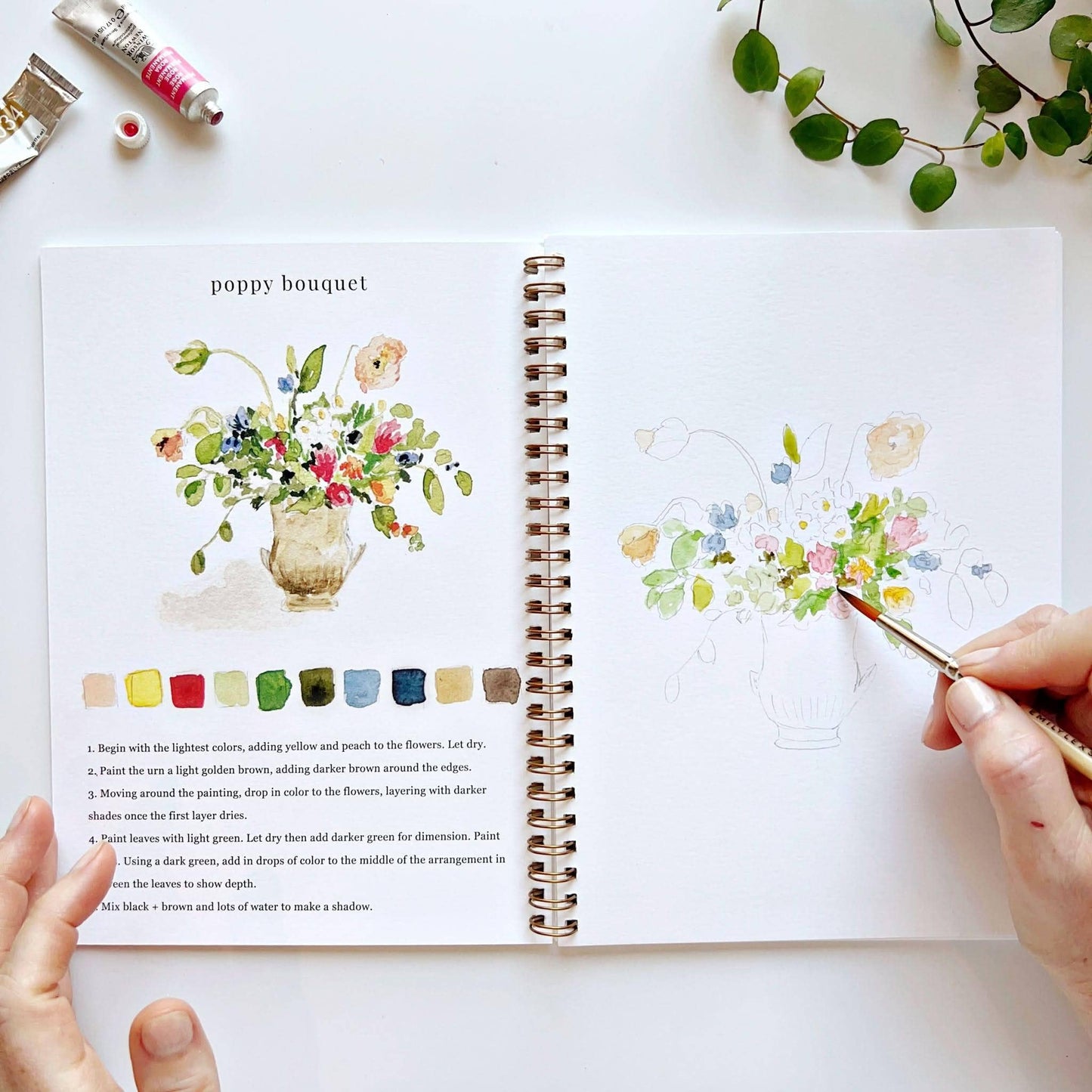 Bouquets watercolour workbook
